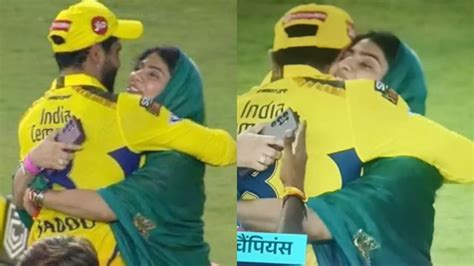 Jadeja Gave Victory To Csk By Hitting A Four Hugged Wife Rivaba Watch Viral Video