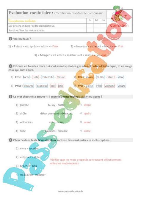 Lordre Alphab Tique Chercher Un Mot Dans Le Dictionnaire Ce