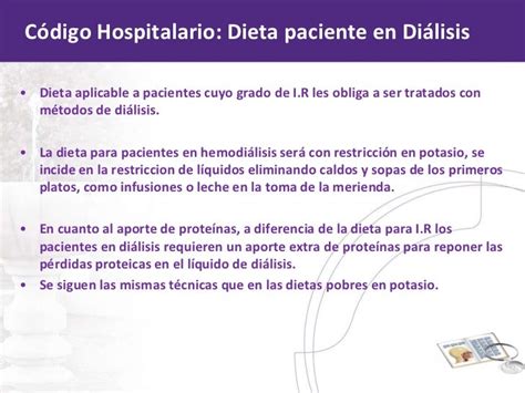 Dietas Renales En El Código De Dietas Hospitalarias