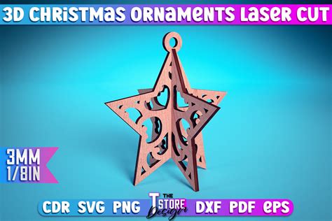 3d Christmas Ornaments Laser Cut Svg Graphic By The T Store Design