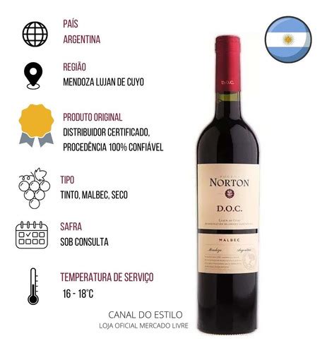 Kit 4 Vinhos Argentinos Norton Doc Malbec 750ml Parcelamento Sem Juros