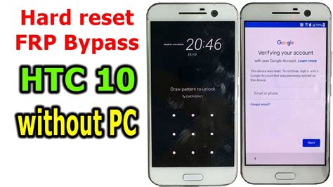 How To Hard Reset FRP Bypass Google Account Lock HTC 10 Android 7 0