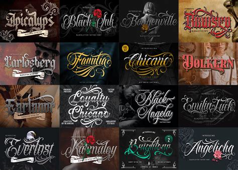 ArtStation - 20 Premium Tattoo Fonts Bundle 15, Custom tattoos design ...