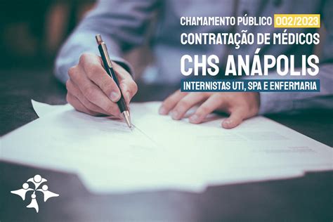 Chamamento P Blico Contrata O De M Dicos Chs An Polis