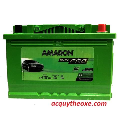 Bình ắc quy Amaron DIN74 12V 74Ah chính hãng