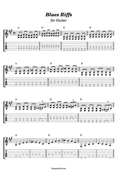 Easy Blues Riffs For Guitar In 2022 Guitar Sheet Music Acoustic