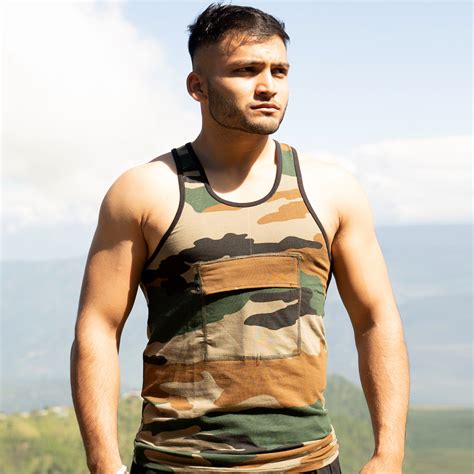 Sando Vest With I Card Cover Printed Military Equipment