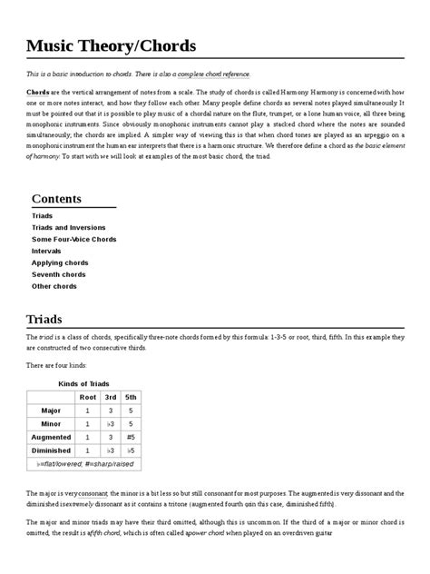 Music Theory/Chords: This Is A Basic Introduction To Chords. There Is ...