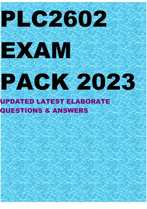 Solution Plc Exam Pack Studypool