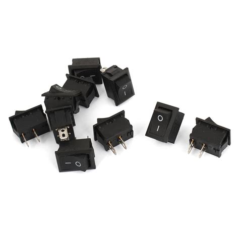 Uxcell A14111800ux0237 SPST 2 Position I O Boat Rocker Switch 10 Piece