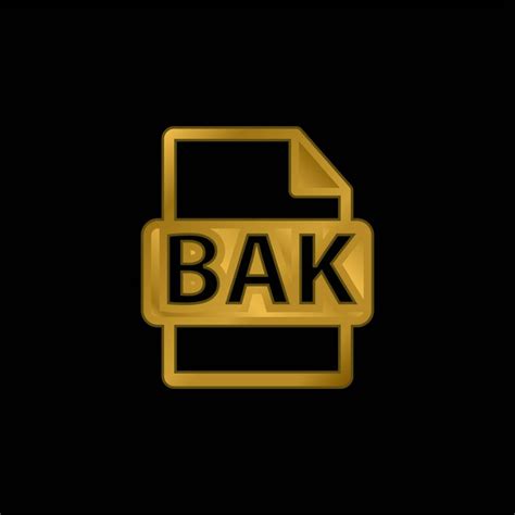 Bak File Format Symbol Gold Plated Metalic Free Stock Vector Graphic ...