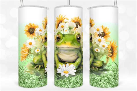 Frog Glitter Oz Tumbler Wrap Graphic By Tintin Design Creative Fabrica