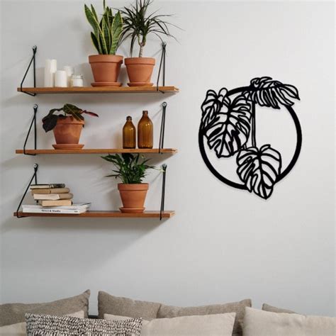 Monstera Leaves Metal Wall Art Plant Metal Wall Hanging Etsy