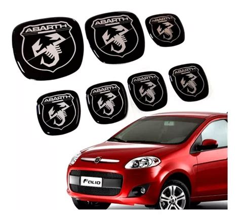 Adesivos Emblema Preto Abarth Novo Palio Resinado Res