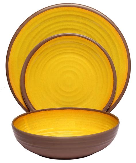 Amazon Melange Piece Melamine Dinnerware Set Clay Collection