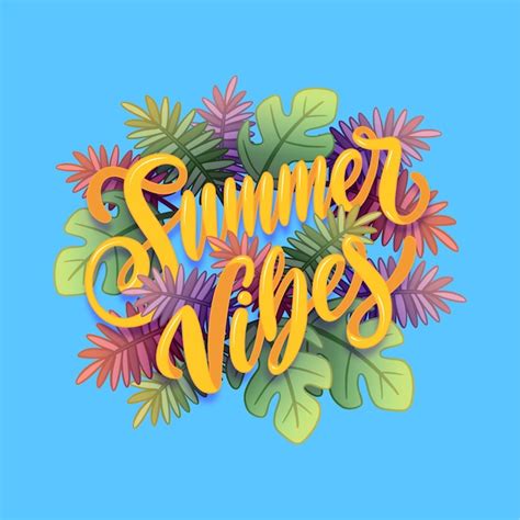 Premium Vector Hand Drawn Summer Vibes Lettering