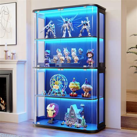 Brottar Large Rounded Display Cabinet With Glass Door 4