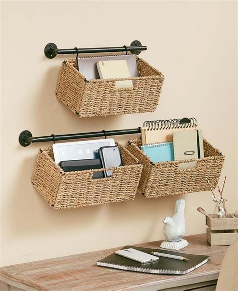 Hanging Seagrass Wall Baskets Baskets On Wall Wall Basket Storage Home Decor Baskets