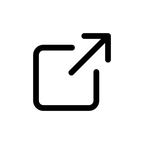 External link, hyperlink symbol icon in line style design isolated on white background. Editable
