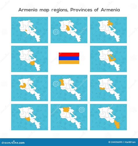 Regiones De Mapa De Printarmenia Provincias De Armenia Ilustraci N Del