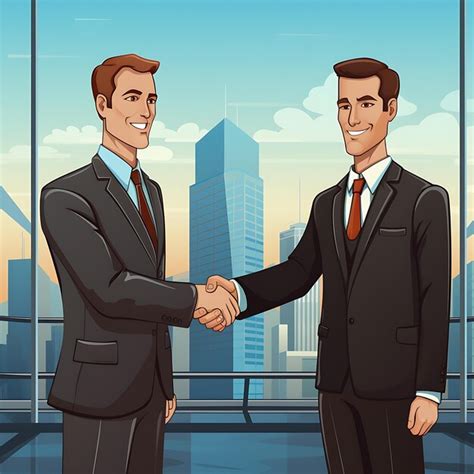 Premium AI Image Illustration Of Businessman Shaking Hands With A