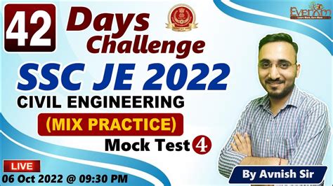 Ssc Je 2022 Civil Engineering Mix Practice Mock Test 4 42 Days