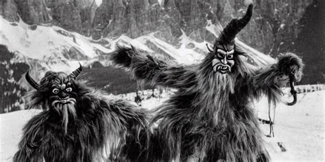 Krea Krampus With Big Beak Dancing In Dolomites Hay Fur Austrian