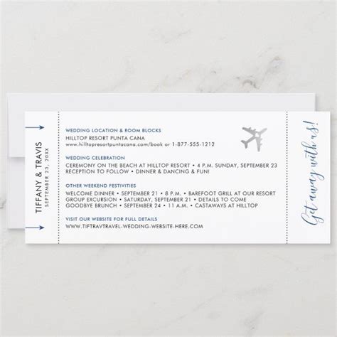 Boarding Pass Plane Ticket Destination Wedding Invitation Zazzle Travel Theme Bridal Shower