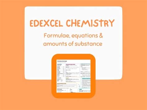 Formulae Equations And Amount Of Substance Edexcel A Level Chemistry