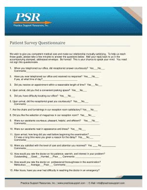 18 Printable hospital patient satisfaction survey questions Forms and ...