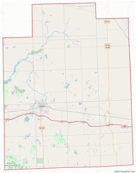 Map of Lapeer County, Michigan - Thong Thai Real