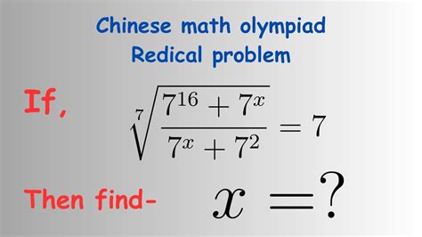 China Math Olympiad Problem A Nice Redical Problem You Should Know