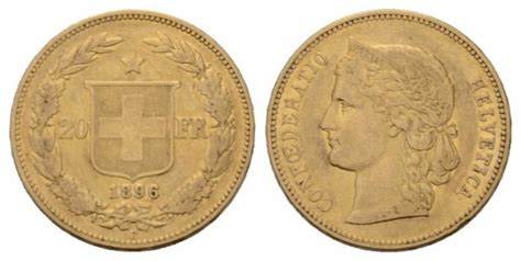 Schweiz 20 Franken 1896 B Helvetia 452 50 CHF