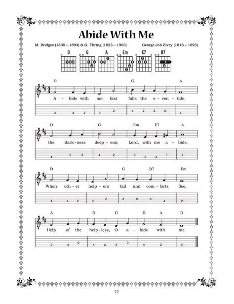 40 Old Time Hymns Guitalele Songbook For Beginners With Tabs And Chords