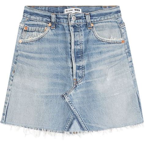 Re Done Denim Skirt 297 Aud Liked On Polyvore Featuring Skirts Mini Skirts Bottoms Blue