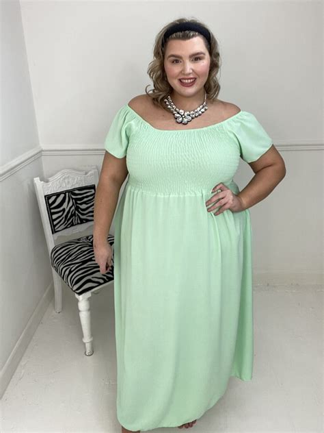 Mint Shirred Pocket Long Dress Sparkles Boutique