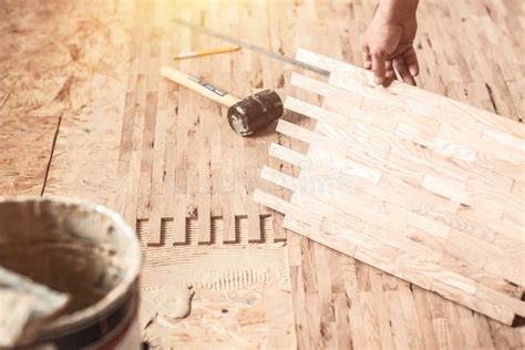 Parquet And Carpenter Concept Stock Image Image Of Furniture Hands