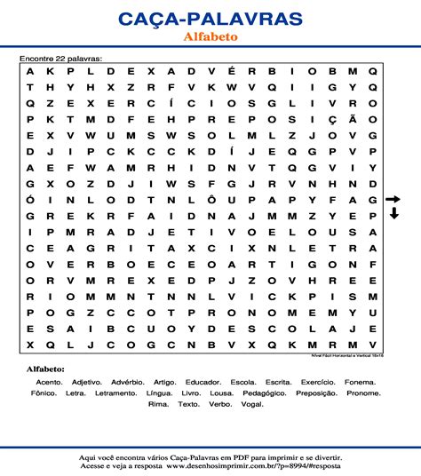 Caça Palavras do Alfabeto Desenhos Imprimir