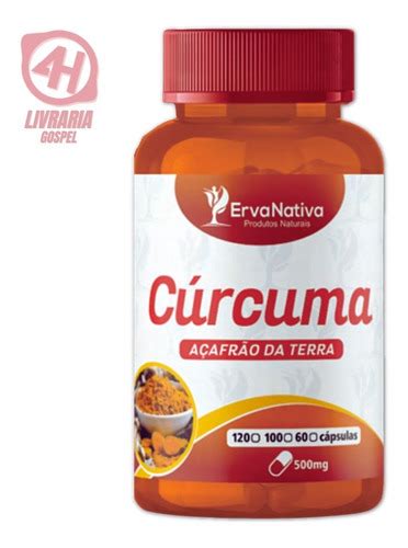 Cúrcuma Erva Nativa 500mg 100 Cápsulas Kit 02 Potes