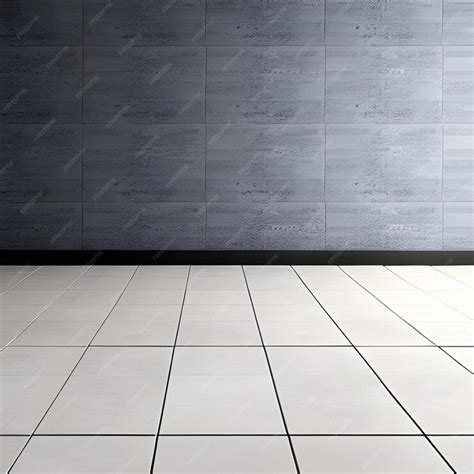 Premium Photo | A grey wall with a white tile floor and a grey wall ...