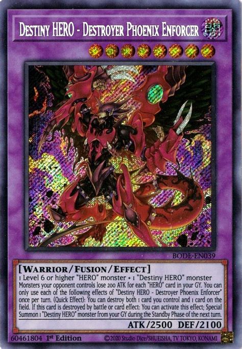 Destiny Hero Destroyer Phoenix Enforcer Burst Of Destiny Yugioh