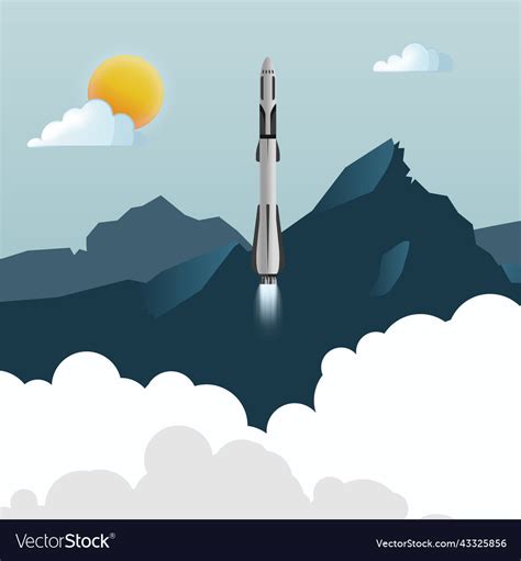 Rocket launch Royalty Free Vector Image - VectorStock