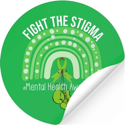 Fight The Stigma Mental Health Awareness Green Rib