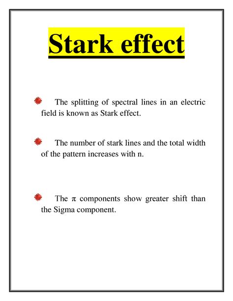 Chapter 3 Stark effect ,it's components,First order Stark effect and ...