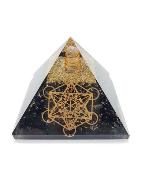 Pyramide Orgonite Tourmaline Noire Métatron 8 cm Unilliance Minéraux