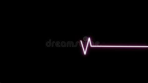 Neon Heartbeat On Black Isolated Background K Seamless Loop Animation