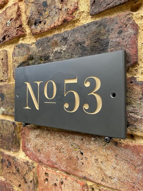 Quality Slate Door Number Sign For Your Home Vintage Hand Painted