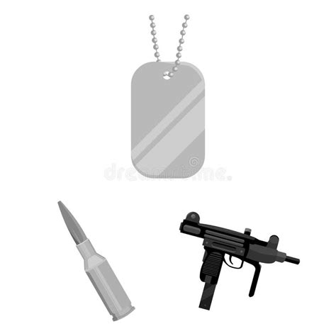 Types Of Weapons Monochrome Icons In Set Collection For Design Firearms