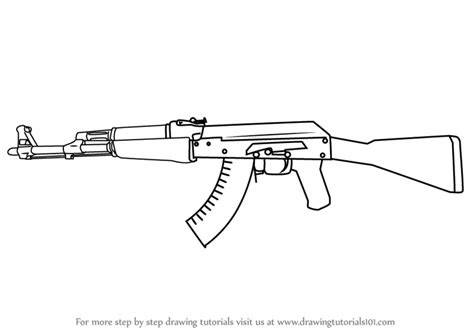 Автомат калашникова контурный рисунок (65 фото) скачать бесплатно