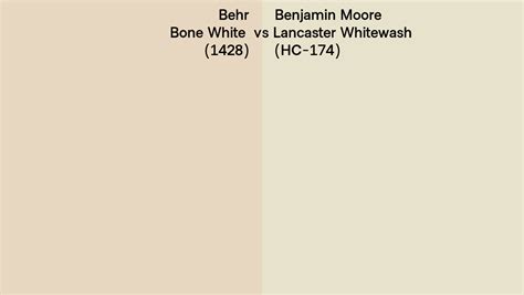 Behr Bone White 1428 Vs Benjamin Moore Lancaster Whitewash HC 174